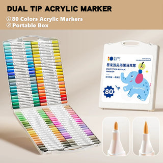 80 Color Acrylic Paint Marker Set with Dual Tip