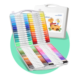 60 Color Acrylic Paint Marker Set with Dual Tip